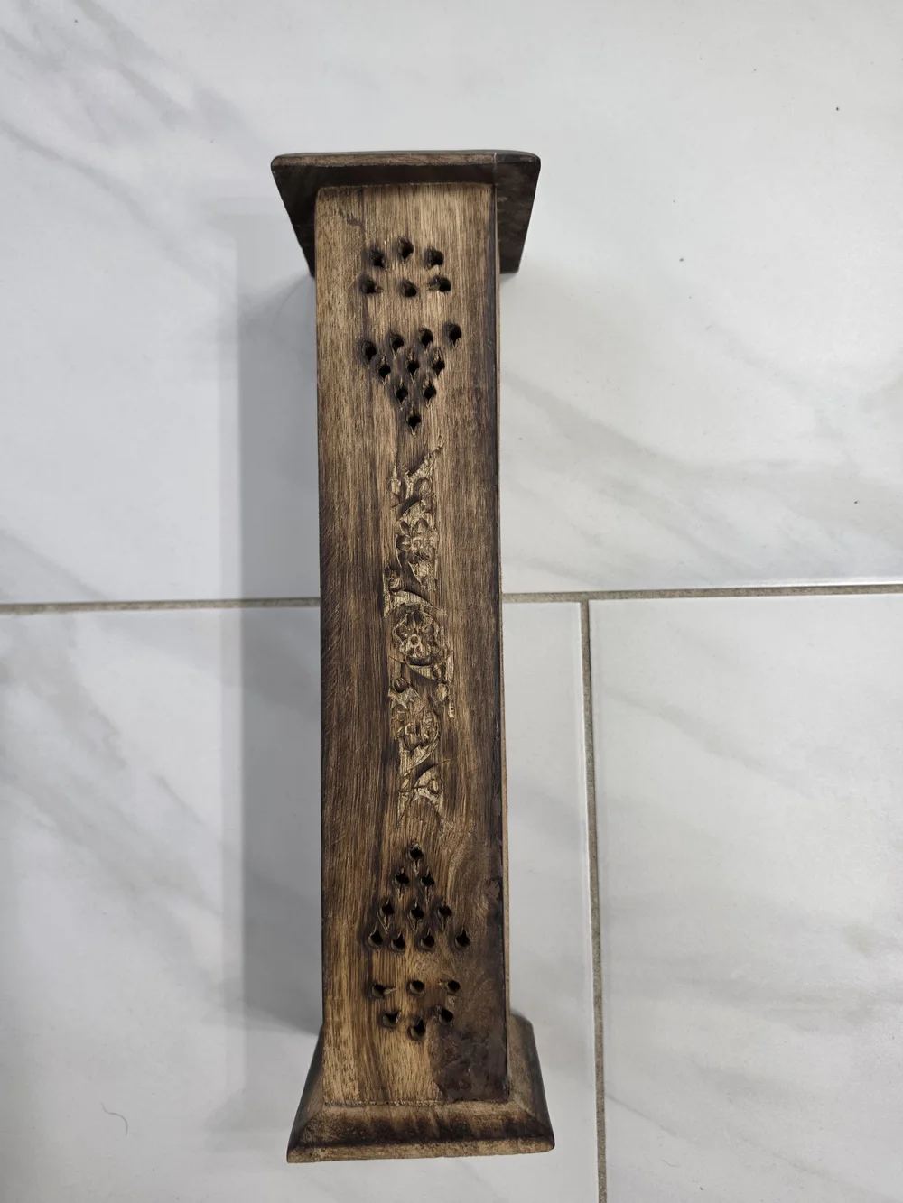 Carved Wooden Incense Holder - Brown